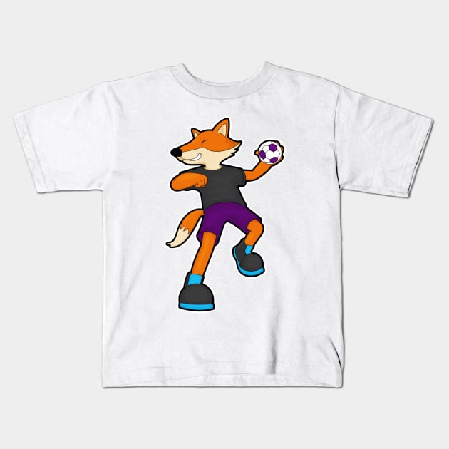 Fox at Handball player with Handball Kids T-Shirt by Markus Schnabel